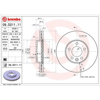 Brembo | Bremsscheibe | 09.D211.11