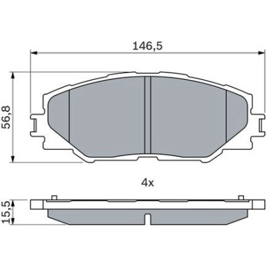 BOSCH | Bremsbelagsatz, Scheibenbremse | 0 986 494 174
