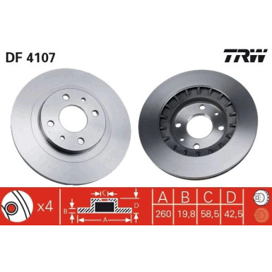 TRW | Bremsscheibe | DF4107