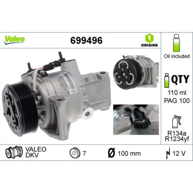 Valeo | Kompressor, Klimaanlage | 699496