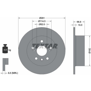 Textar | Bremsscheibe | 92257803