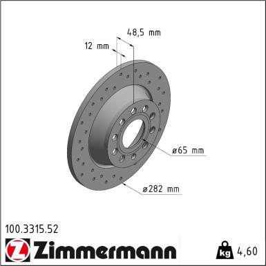 Zimmermann | Bremsscheibe | 100.3315.52