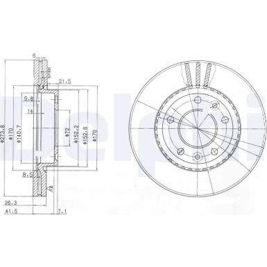 Delphi | Bremsscheibe | BG4015