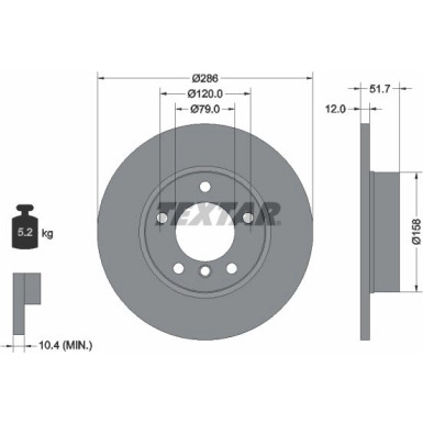 Textar | Bremsscheibe | 92055503