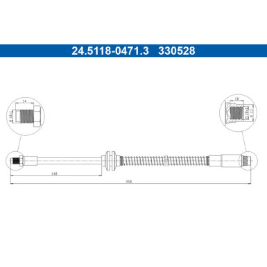 ATE | Bremsschlauch | 24.5118-0471.3