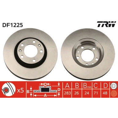 TRW | Bremsscheibe | DF1225