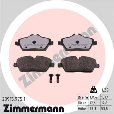 Zimmermann | Bremsbelagsatz, Scheibenbremse | 23915.975.1