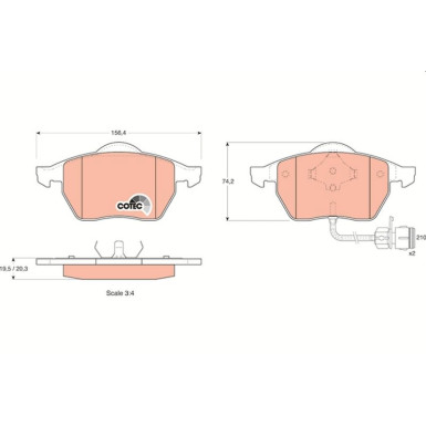 TRW | Bremsbelagsatz, Scheibenbremse | GDB1049