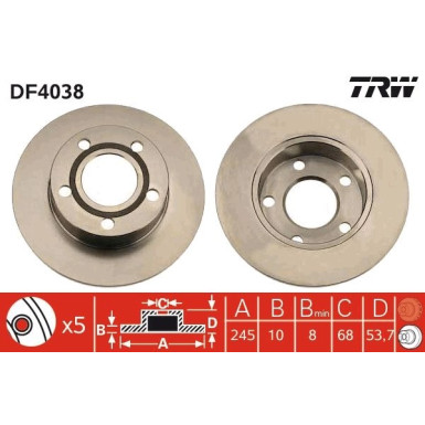 TRW | Bremsscheibe | DF4038