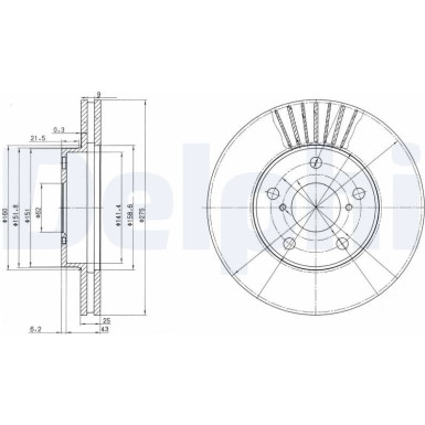 Delphi | Bremsscheibe | BG3856