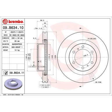 Brembo | Bremsscheibe | 09.B634.11