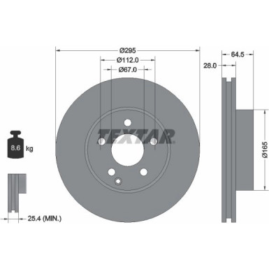 Textar | Bremsscheibe | 92163205