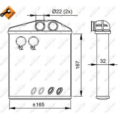NRF | Wärmetauscher, Innenraumheizung | 54208