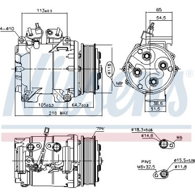 Nissens | Kompressor, Klimaanlage | 890128