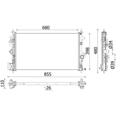 Mahle | Kühler, Motorkühlung | CR 2265 000P