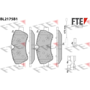 FTE | Bremsbelagsatz, Scheibenbremse | 9011087