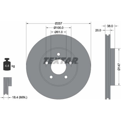 Textar | Bremsscheibe | 92152403