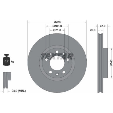 Textar | Bremsscheibe | 92267903