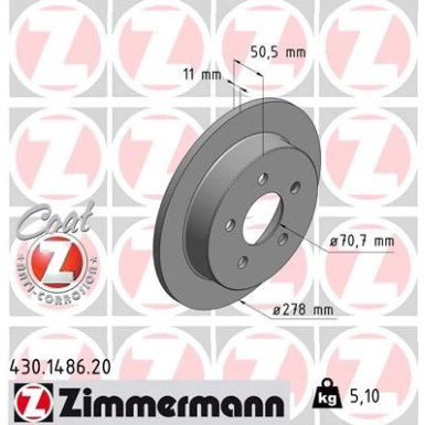 Zimmermann | Bremsscheibe | 430.1486.20