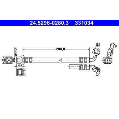 ATE | Bremsschlauch | 24.5296-0280.3