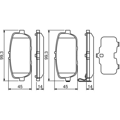 BOSCH | Bremsbelagsatz, Scheibenbremse | 0 986 494 190