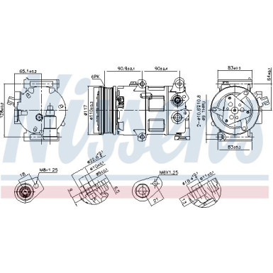 Nissens | Kompressor, Klimaanlage | 890418