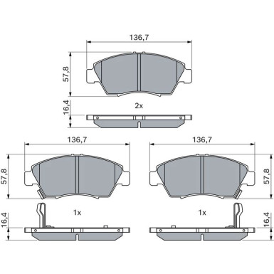 BOSCH | Bremsbelagsatz, Scheibenbremse | 0 986 461 759