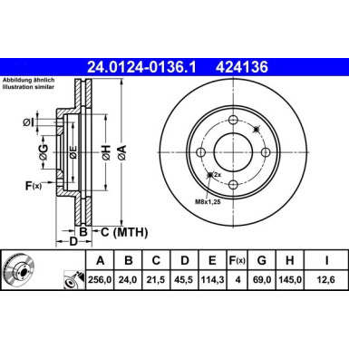 ATE | Bremsscheibe | 24.0124-0136.1