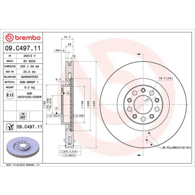 Brembo | Bremsscheibe | 09.C497.11 Brembo | Bremsscheibe | 09.C497.11