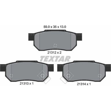 Textar | Bremsbelagsatz, Scheibenbremse | 2131201