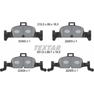 Textar | Bremsbelagsatz, Scheibenbremse | 2240201
