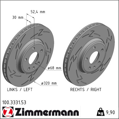 Zimmermann | Bremsscheibe | 100.3331.53