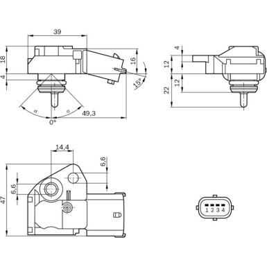 BOSCH | Sensor, Kraftstoffdruck | 0 261 230 110