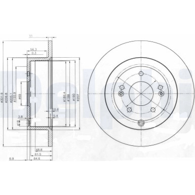 Delphi | Bremsscheibe | BG4136