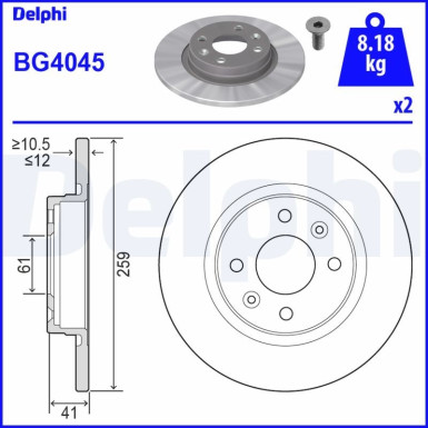 Delphi | Bremsscheibe | BG4045