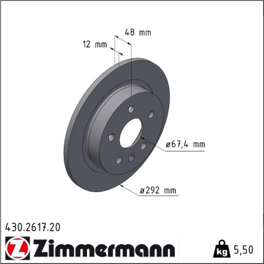 Zimmermann | Bremsscheibe | 430.2617.20