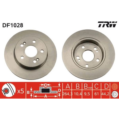 TRW | Bremsscheibe | DF1028