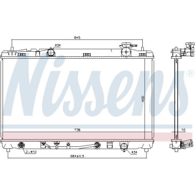 Nissens | Kühler, Motorkühlung | 646844