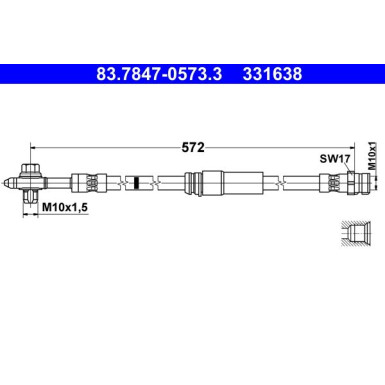 ATE | Bremsschlauch | 83.7847-0573.3