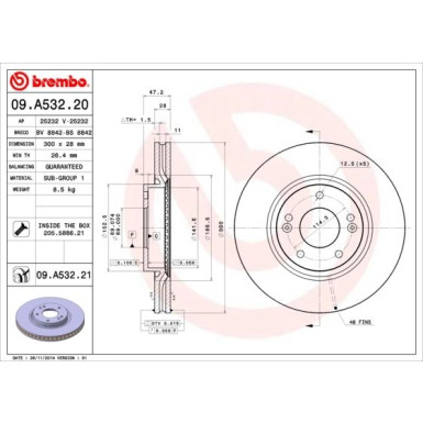 Brembo | Bremsscheibe | 09.A532.21