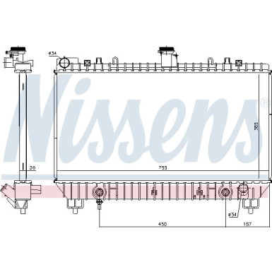 Nissens | Kühler, Motorkühlung | 69097