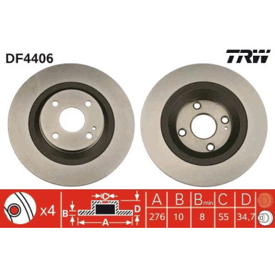 TRW | Bremsscheibe | DF4406