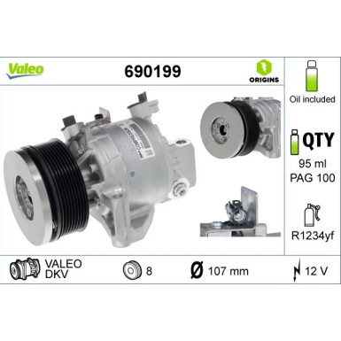 Valeo | Kompressor, Klimaanlage | 690199