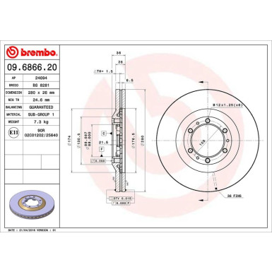 Brembo | Bremsscheibe | 09.6866.20