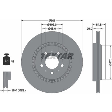 Textar | Bremsscheibe | 92126803