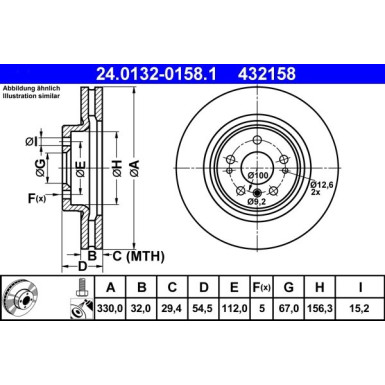 ATE | Bremsscheibe | 24.0132-0158.1