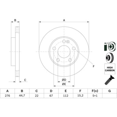 BOSCH | Bremsscheibe | 0 986 479 186