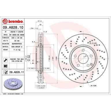 Brembo | Bremsscheibe | 09.A828.11