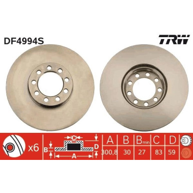 TRW | Bremsscheibe | DF4994S