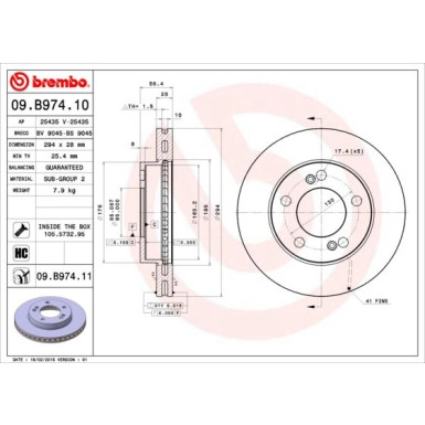 Brembo | Bremsscheibe | 09.B974.11